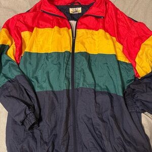 90s Vintage Multicolor Windbreaker Jacket 18W